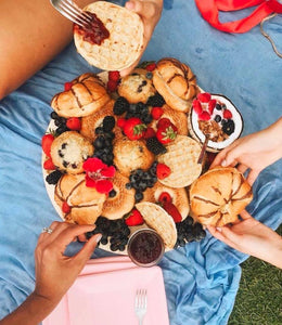 share breakfast platter with friends