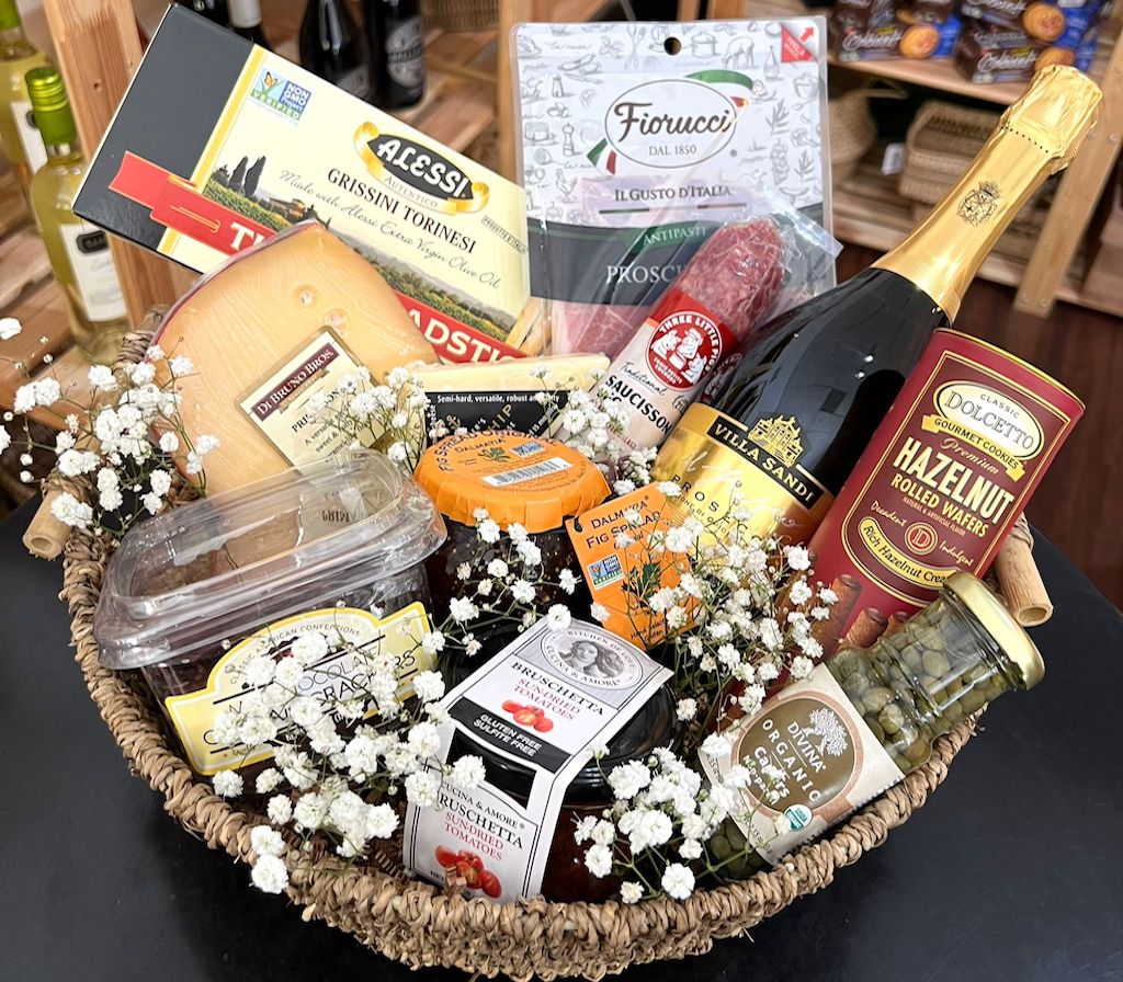 fresh product gift basket, cheese basket, edible gifts, gift baskets