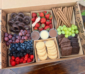 dessert box, gift box, chocolates, fresh berries