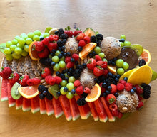 Load image into Gallery viewer, corporate catering, catering, fruit arrangements, fresh fruits, kiwi, mango, fruit salad
