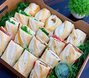 caprese sandwich, caprese salad, fresh sandwich, pesto, corporate catering, corporate sandwich