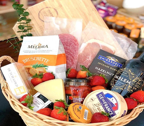 OVERWOOD, gift baskets, gourmet baskets, charcuterie baskets, corporate gifts, corporate baskets