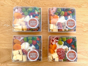 corporate catering, cheese and charcuterie mini box