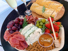 Load image into Gallery viewer, honey comb, le roule cheese, herb and garlic le roule, cheese tray, le roule tray