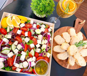 greek salad, feta cheese, fresh salad