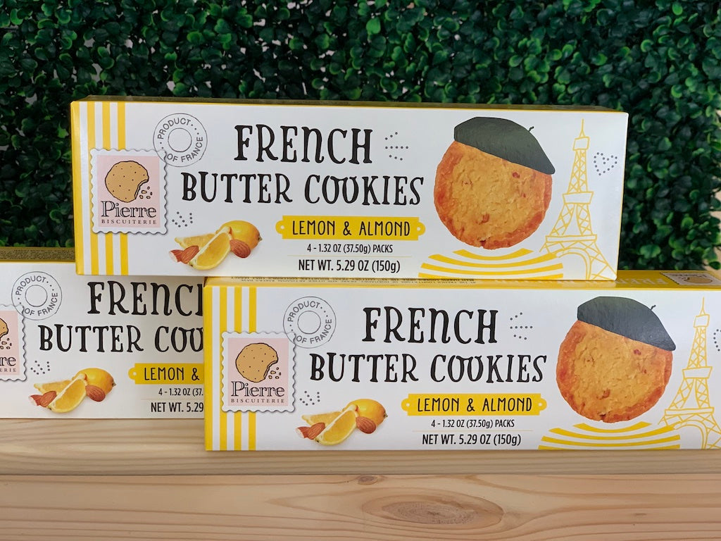 French Butter Cookies (Lemon & Almond), 5.29 oz - Pierre Biscuiterie