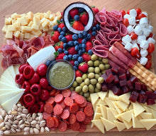 Load image into Gallery viewer, cheese platter, cheese, manchego, gruyere, goat cheese, party platter, party board, cheese board, cheese catering, overwood