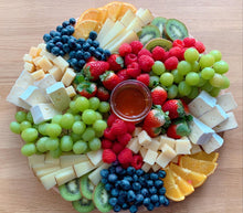 Load image into Gallery viewer, brie cheese, cheese platter, cheese board, fresh fruits, party platter, medium platter