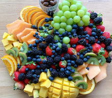 Load image into Gallery viewer, fruit platters, mango, miami, berries, cantaloupe, oranges, fresh